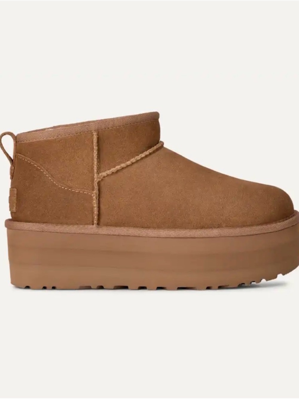 UGG Platform Short Booties in Chestnut